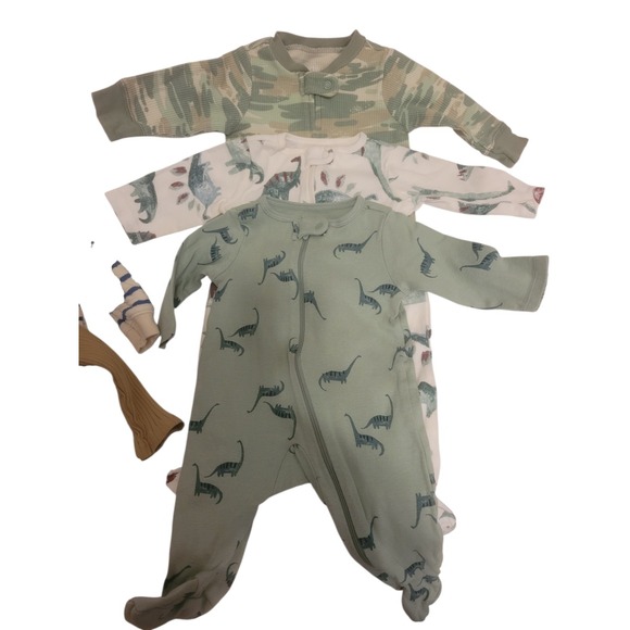 Carter's Etc Baby Footed Pajamas Sleeper Lot 3-6M Organic Cotton - Picture 2 of 5